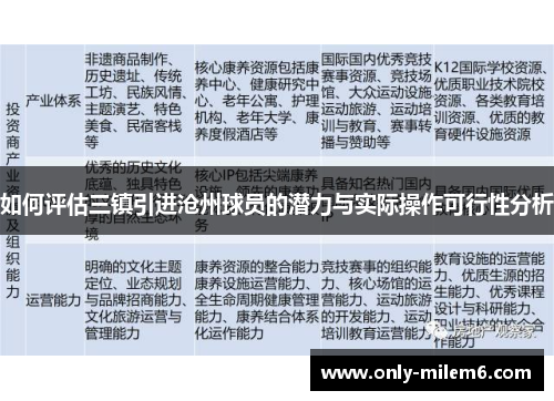 如何评估三镇引进沧州球员的潜力与实际操作可行性分析