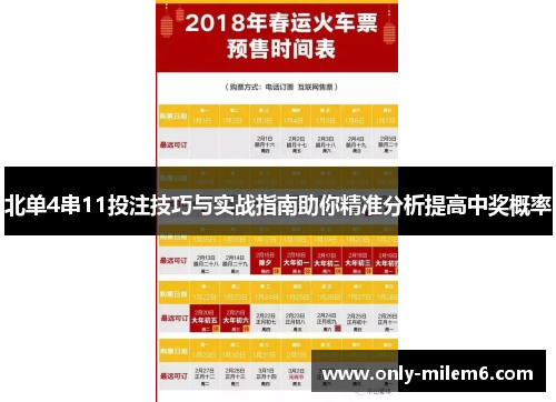 北单4串11投注技巧与实战指南助你精准分析提高中奖概率 北单4串11投注技巧与实战指南助你精准分析提高中奖概率